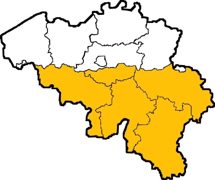 Kaart van België - Waals Gewest