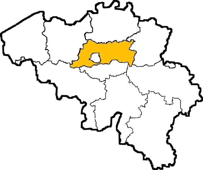 Kaart van België - Vlaams-Brabant