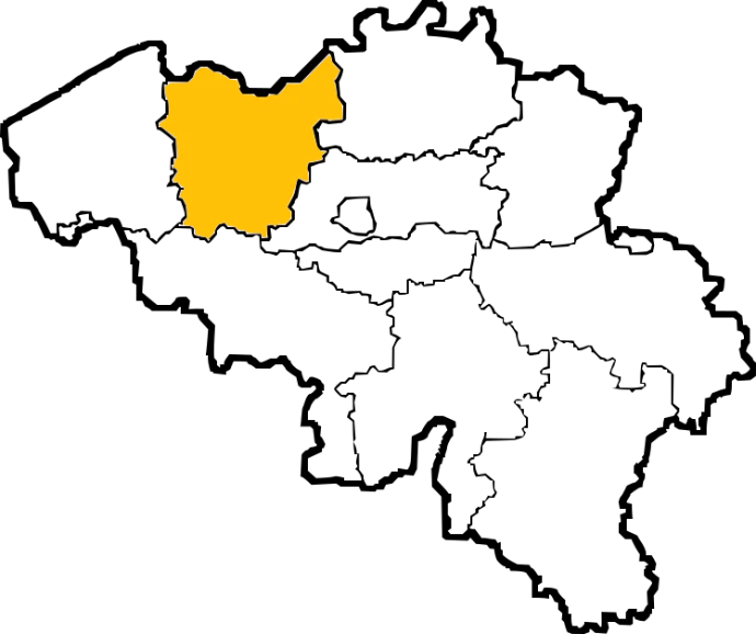 Kaart van België - Oost-Vlaanderen